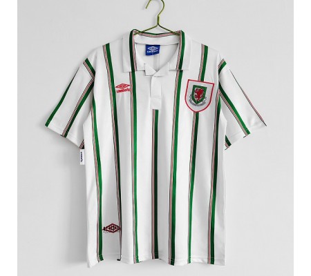 Wales 93/95 Away White Soccer Jersey